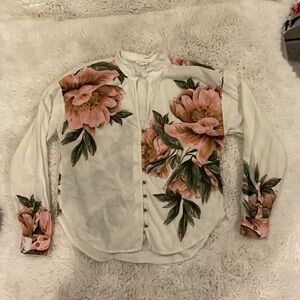EUC Pilcro (Anthropologie) flower print blouse